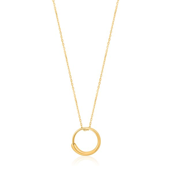 N024-01G Ania Haie Luxe  Circle Necklace Gold Plated  