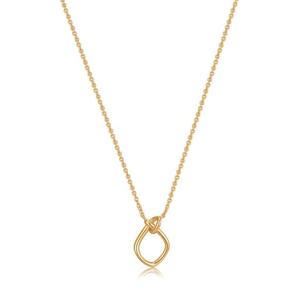 N029-02G Ania Haie Gold Plated Knot Pendant Necklace 