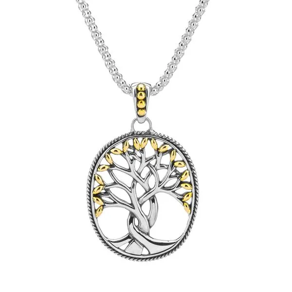 S/S +18K TREE OF LIFE PENDANT Taylors Jewellers Alliston, ON