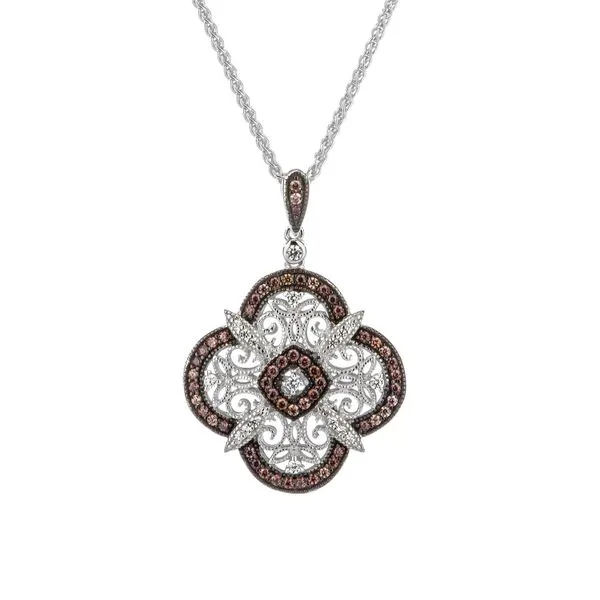 S/S ROSE PLATED + CZ NIGHT & DAY SCALLOPED PENDANT SMALL Taylors Jewellers Alliston, ON