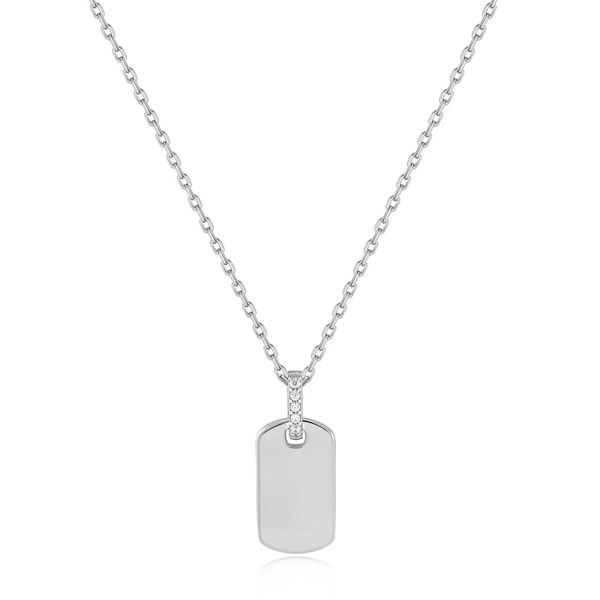 N037-02H Anie Haie Glam Rock Tag Pendant Necklace, Sterling Silver Taylors Jewellers Alliston, ON