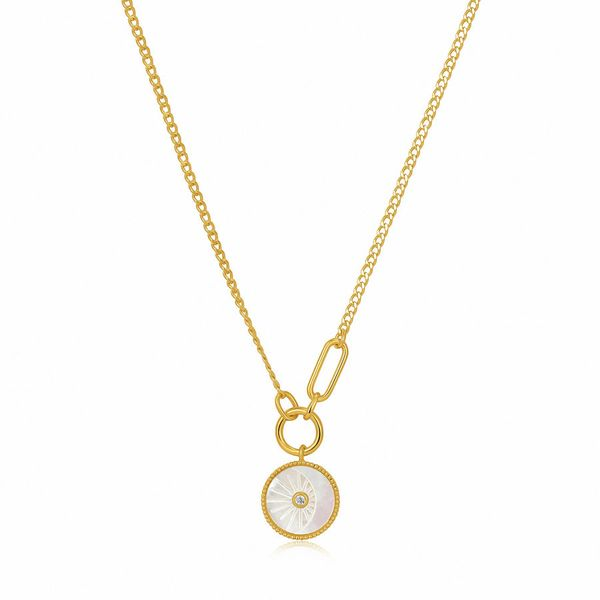 N030-03G Eclipse Emblem Gold Necklace Taylors Jewellers Alliston, ON