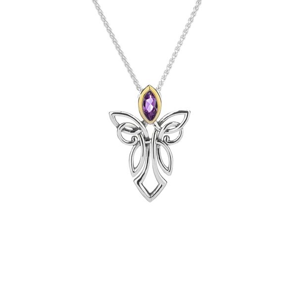 KEITH JACK GUARDIAN ANGEL PENDANT WITH  PURPLE  AMETHYST  STERLING SILVER  & 10KT WHITE GOLD PPX7848-AM-S Taylors Jewellers Alliston, ON
