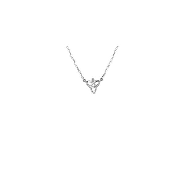 KEITH JACK STERLING SILVER AND DIAMOND (1MM) TRINITY NECKLACE WITH ADJUSTBLE JUMP UP TO 18