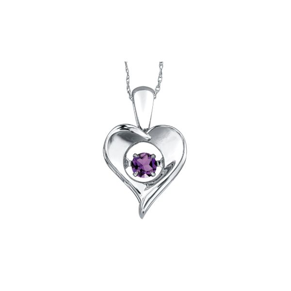 PULSE STERLING SILVER HEART WITH AMETHYST Taylors Jewellers Alliston, ON