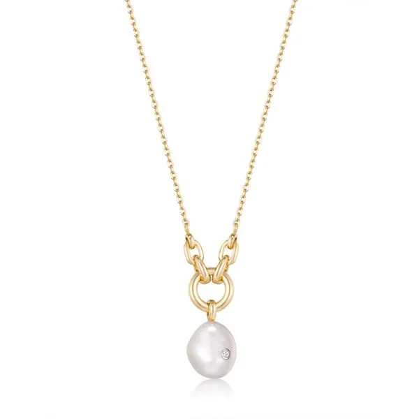 N043-03G Ania Haie Pearl Sparkle Pendant Necklace Taylors Jewellers Alliston, ON