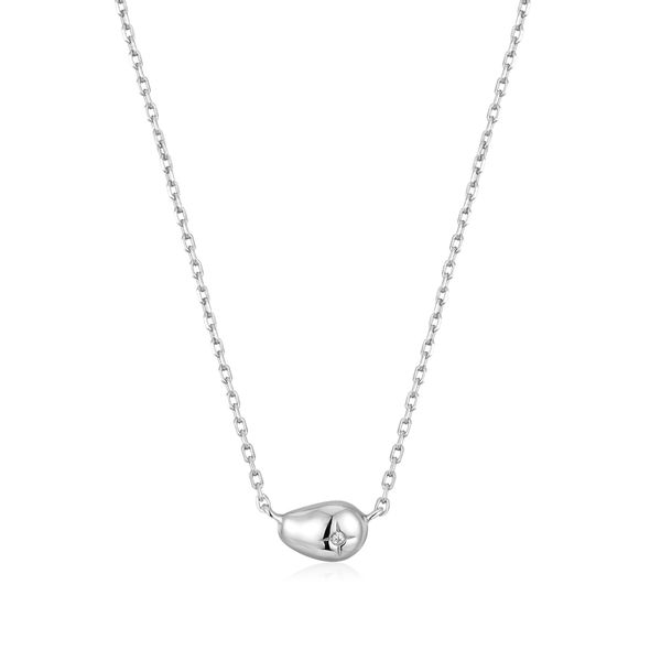 N043-04H Ania Haie Silver Pebble Sparkle Necklace Taylors Jewellers Alliston, ON