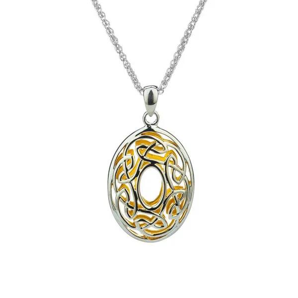 SILVER WITH 22K GOLD GILDING WINDOW TO THE SOUL OVAL PENDANT Taylors Jewellers Alliston, ON