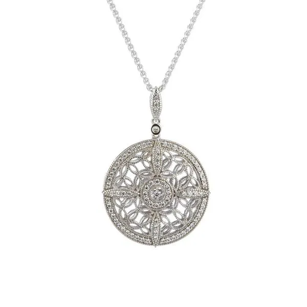 Silver Night & Day Reversible Compass Pendant  20