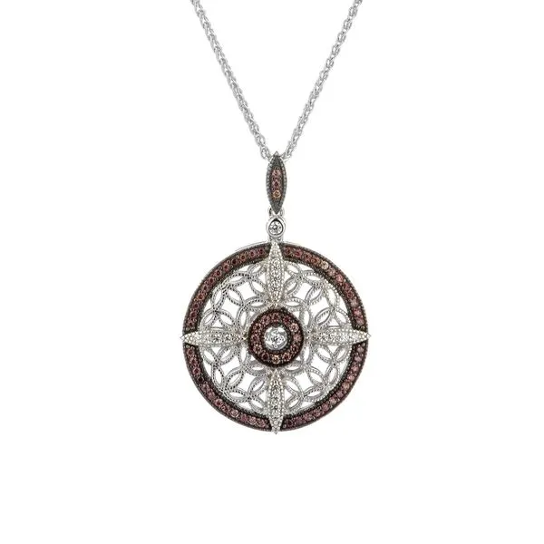 Silver Night & Day Reversible Compass Pendant  20