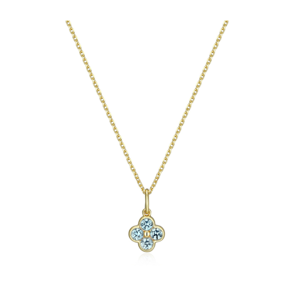 Synthetic Blue Spinel Clover Pendant Taylors Jewellers Alliston, ON