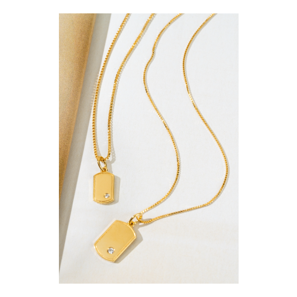 Mini Me Cubi Zirconia Dog Tag Set Taylors Jewellers Alliston, ON