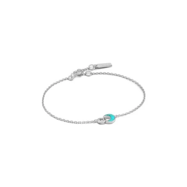 B027-03H Ania Haie Turning Tides Turquoise Link 925 Silver Bracelet Taylors Jewellers Alliston, ON