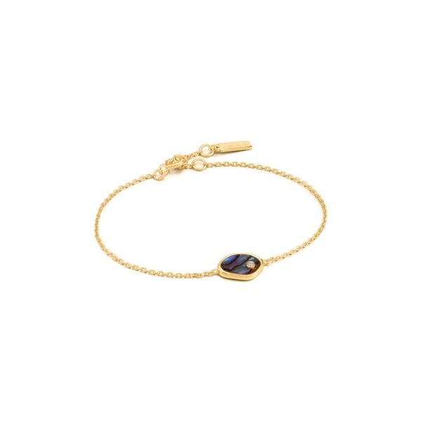 B027-01G Ania Haie Tidal Abalone Bracelet Shiny Gold 