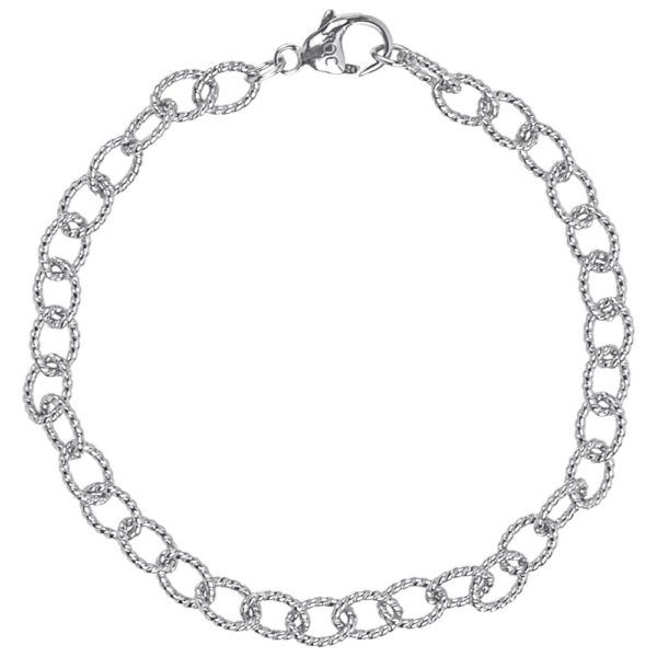 20-0202 Twisted Link Classic Silver Bracelet Sz 8