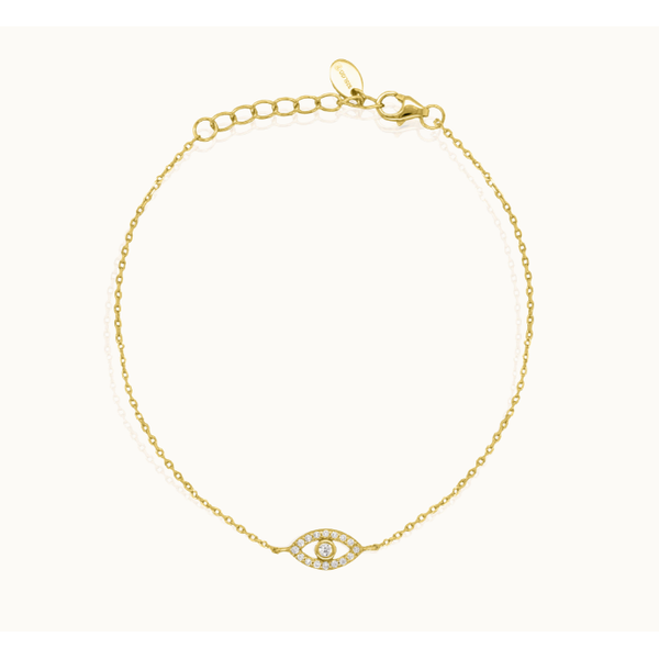 Sterling Silver Gold Vermeil Diamond Evil Eye Bracelet Taylors Jewellers Alliston, ON