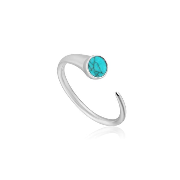 R022-02H Ania Haie HIDDEN GEM TURQUOISE CLAW RING in 925 Sterling Silver with Rhodium Plating Taylors Jewellers Alliston, ON