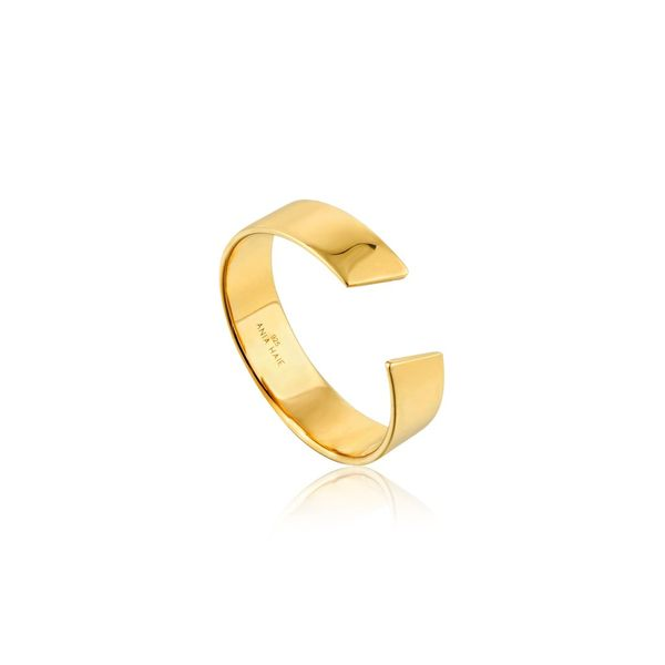 Ania Haie Geometry Class Geometry Wide Adjustable Ring in 925 Sterling Silver with 14kt Gold Plating Taylors Jewellers Alliston, ON