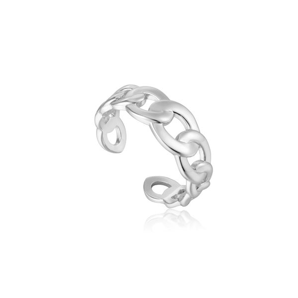 Ania Haie CURB CHAIN ADJUSTABLE RING in 925 Sterling Silver with Rhodium Plating Taylors Jewellers Alliston, ON