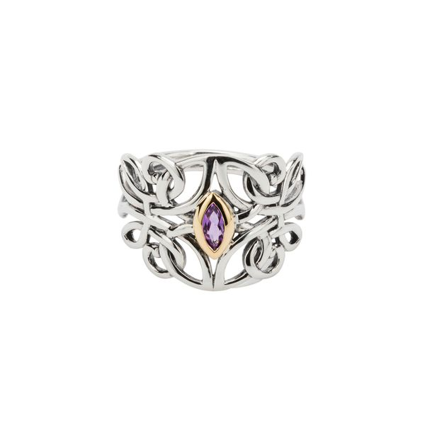 KEITH JACK GUARDIAN ANGEL AMETHYST STONE STERLING SILVER & 10KT YELLOW GOLD RING SIZE 6.5 PRX7847-AM-6.5 Taylors Jewellers Alliston, ON