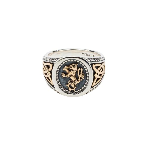 LION RAMPANT STERLING SILVER & 10KT YELLOW GOLD LARGE RING SIZE 10 PRX6982-10 Taylors Jewellers Alliston, ON