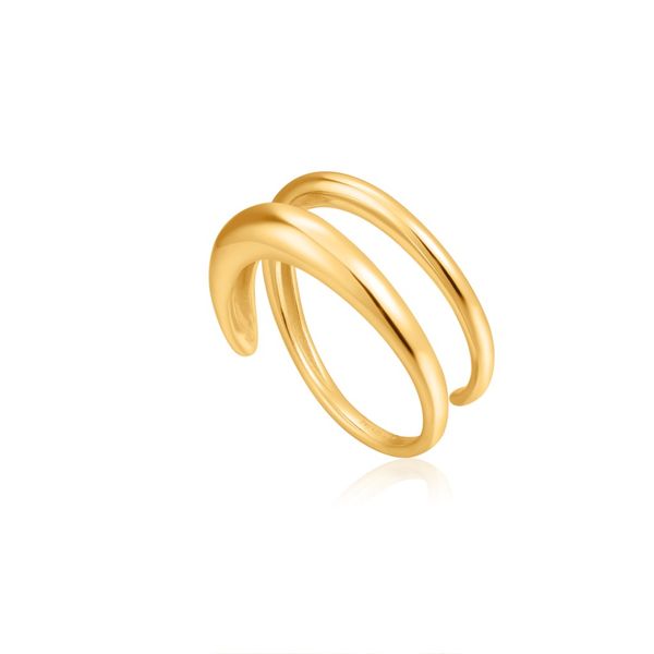 Ania Haie LUXE MINIMALIS TWIST ADJUSTABLE RING in 925 Sterling Silver with 14Kt Gold Plating Taylors Jewellers Alliston, ON