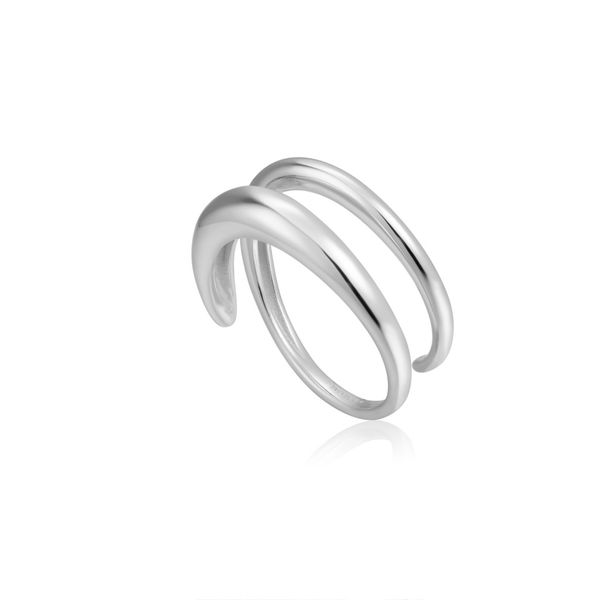 Ania Haie LUXE MINIMALIS TWIST ADJUSTABLE RING in 925 Sterling Silver with Rhodium Plating Taylors Jewellers Alliston, ON
