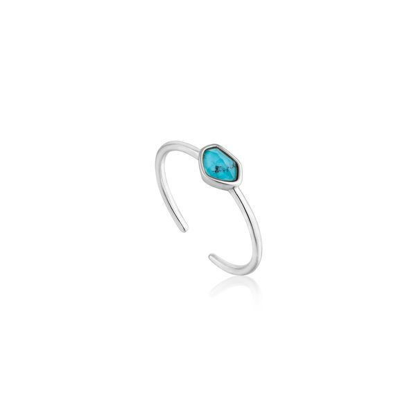 Ania Haie TURQUOISE ADJUSTABLE RING in 925 Sterling Silver with Rhodium Plating Taylors Jewellers Alliston, ON