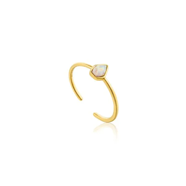 Ania Haie OPAL COLOUR RAINDROP ADJUSTABLE RING in 925 Sterling Silver with 14Kt Gold Plating Taylors Jewellers Alliston, ON