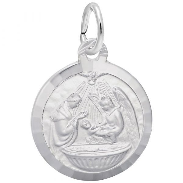 7776 Baptism Silver Disc Charm Taylors Jewellers Alliston, ON