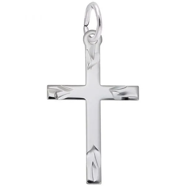 Dangle Medium Plain Cross Charm in Sterling Silver Taylors Jewellers Alliston, ON