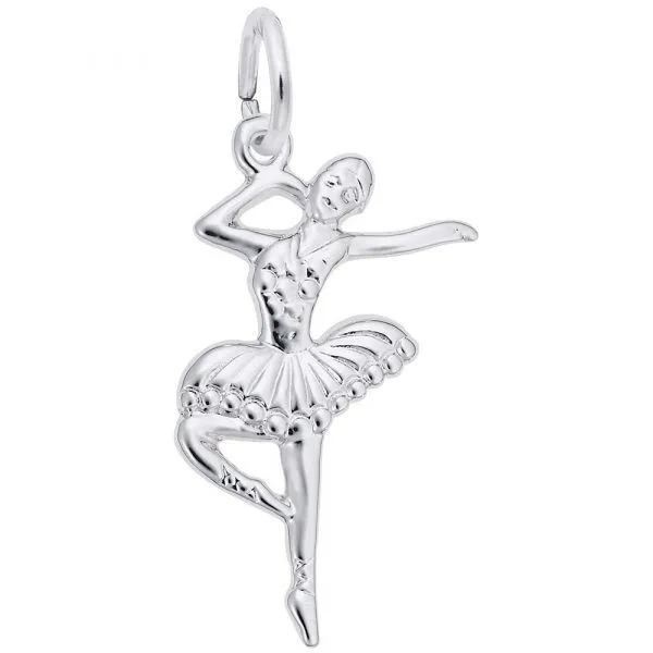 0191 Ballet Dancer with Tutu Silver Charm Taylors Jewellers Alliston, ON