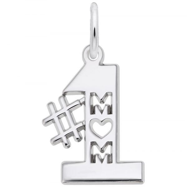 6179 Number One Mom Silver Charm Taylors Jewellers Alliston, ON