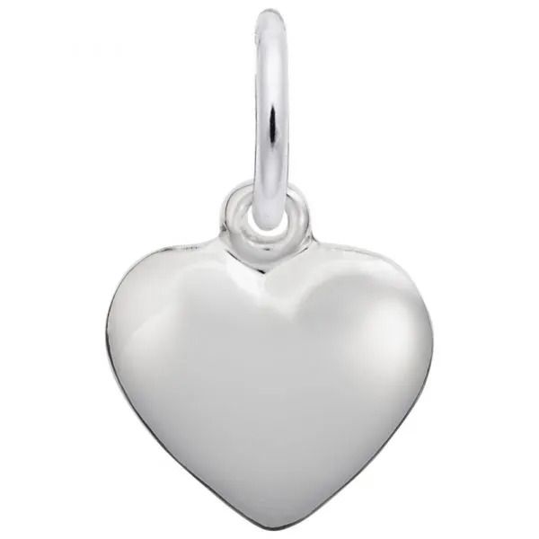 Sterling Silver Medium Puff Heart Charm Taylors Jewellers Alliston, ON