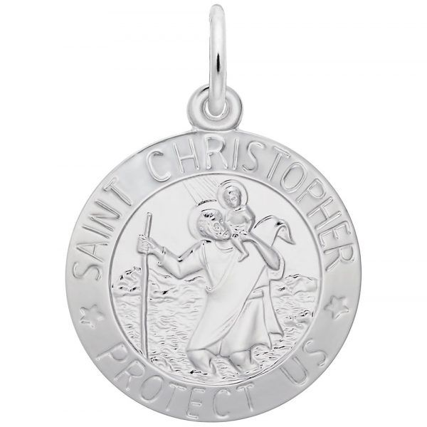 STERLING SILVER ST. CHRISTOPHER MEDAL CHARM Taylors Jewellers Alliston, ON