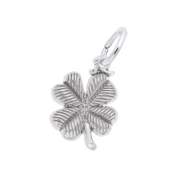 0393 Four Leaf Clover Silver Accent Charm Taylors Jewellers Alliston, ON