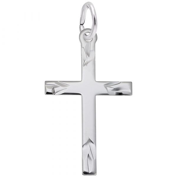 4912 Medium Flared Ends Cross Silver Charm Taylors Jewellers Alliston, ON