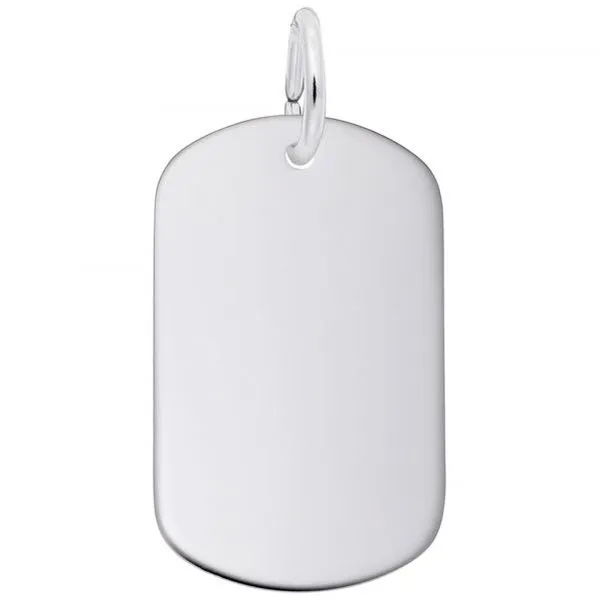 6564 Small Dog Tag Silver Charm Taylors Jewellers Alliston, ON