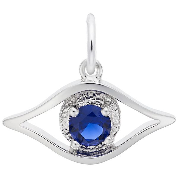 Sterling Silver Evil Eye Charm With Round Blue Stone Taylors Jewellers Alliston, ON