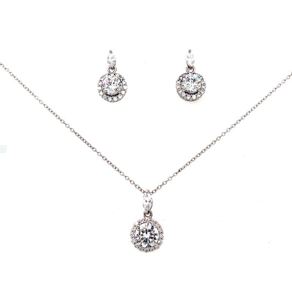 Reign Sterling Silver With Rhodium Pendant & Earrings Set 18