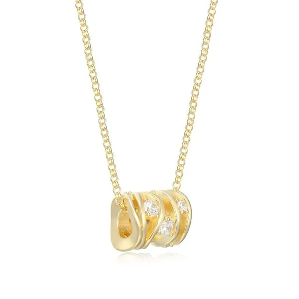 Elle Gold Plated Cylinder Necklace Image 2 Taylors Jewellers Alliston, ON