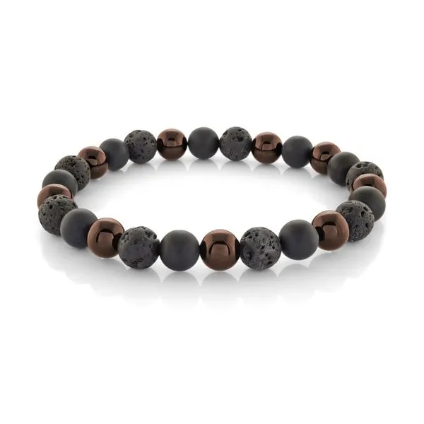 Red Tiger Eye & Black Lava Bead Bracelet BB-321M by ITALGEM Taylors Jewellers Alliston, ON