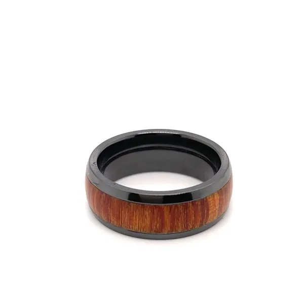 BLACK ZIRCONIUM & HARDWOOD FIJI ORANGEWOOD BAND SIZE 9 Taylors Jewellers Alliston, ON