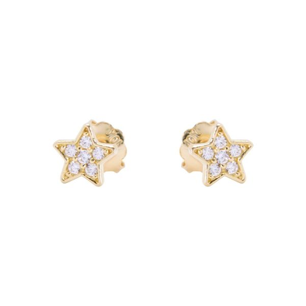 10K YELLOW GOLD BABY SCREW BACK STAR CZ STUD EARRINGS Taylors Jewellers Alliston, ON