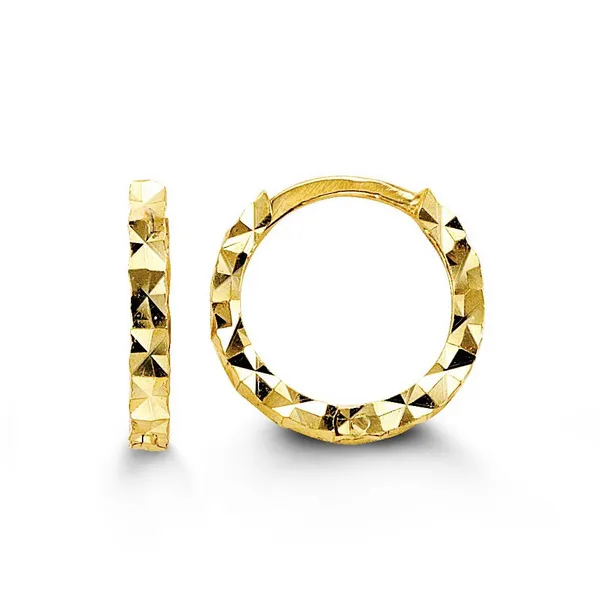 10K Yellow Gold Diamond Cut Earrings Taylors Jewellers Alliston, ON