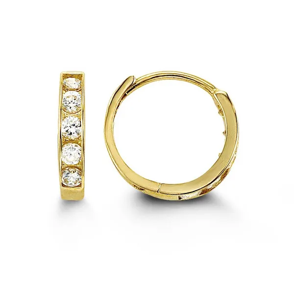 Adorable 14K Yellow Channel CZ Earrings for Kids Taylors Jewellers Alliston, ON