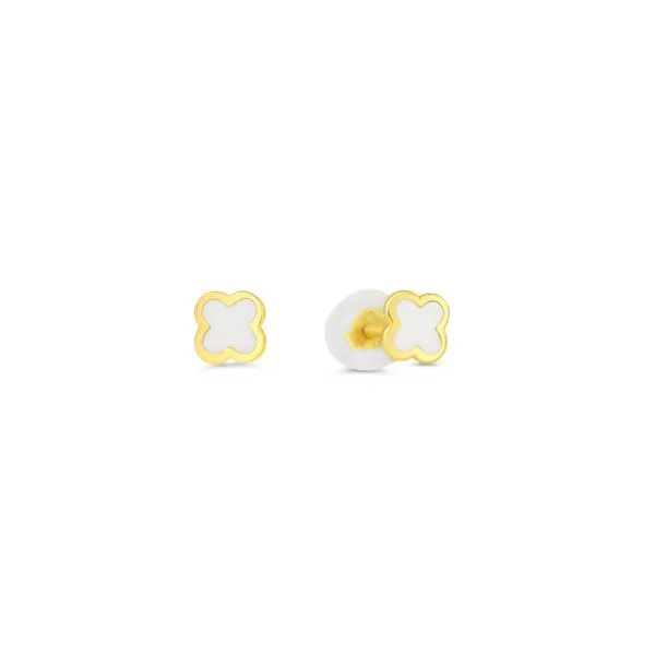 Yellow Gold Clover Studs Taylors Jewellers Alliston, ON