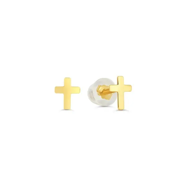 Yellow Gold Cross Studs Taylors Jewellers Alliston, ON