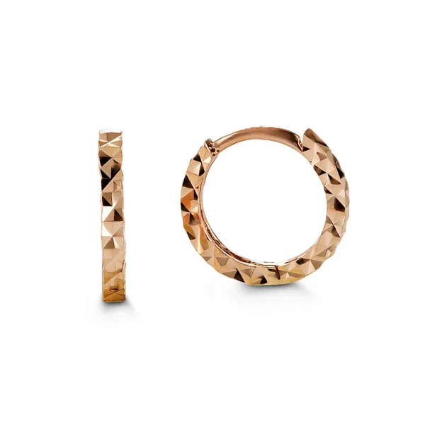 10K Rose Gold Diamond Cut Earrings Taylors Jewellers Alliston, ON