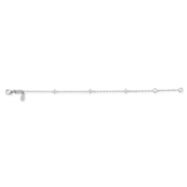 White Gold Cross Adjustable Bracelet Taylors Jewellers Alliston, ON